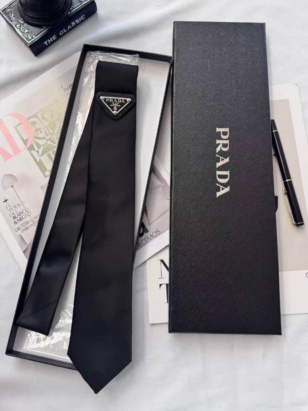 Unisex Prada Black Tie 👔 Brand new, comes with a gift box - Picture 3 of 6